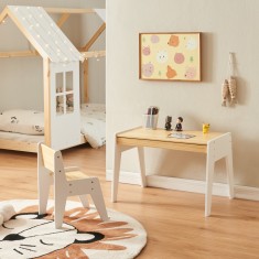 Set birou cu scaun pentru copii Skinnskatteberg alb [en.casa] HausGarden Leisure