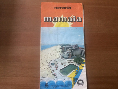 mamaia romania pliant harta oficiul national de turism carpati litoral O.N.T RSR foto