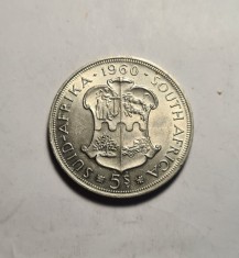 Africa de Sud 5 Shillings 1960 UNC foto