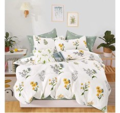 Lenjerie pat dublu,bumbac finet,6 piese,cearceaf normal 220x240cm, cearceaf pilota 200x220cm, 2 fete de perna 50x70, 2 fete de perna 70x70-A1064