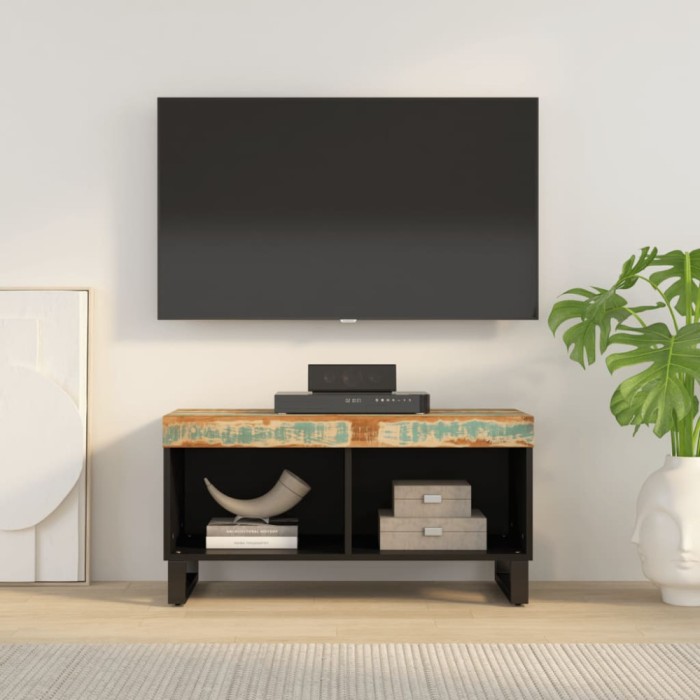 Comodă TV, 85x33x43,5 cm, lemn masiv reciclat