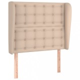 Tăblie pat cu aripioare cappuccino 93x23x118/128 cm piele eco