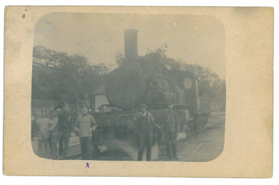 3799 - Train, PETROSANI-SIMERIA, Hunedoara - old PC, real PHOTO - used - 1908 foto