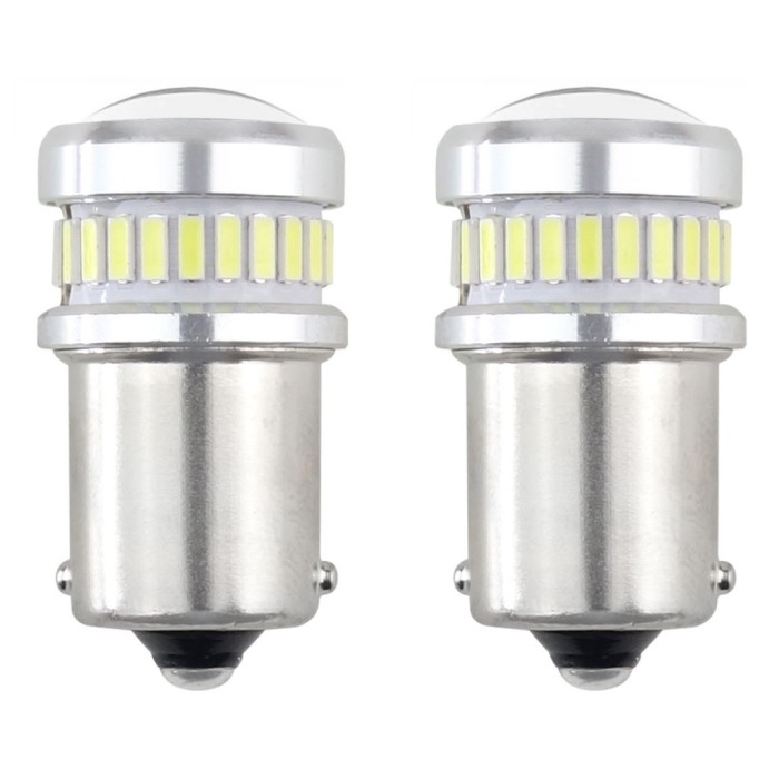 Bec pozitie ciresa auto tip LED Canbus, R5W, 12V-24V; BA15s, 24 LED SMD + 6 LED SMD 3030, 2 buc. AutoDrive ProParts