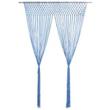 Cumpara ieftin Perdea macrame, albastru, 140 x 240 cm, bumbac