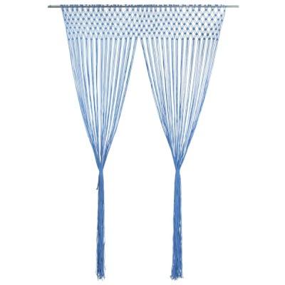 Perdea macrame, albastru, 140 x 240 cm, bumbac foto