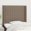 VidaXL Tăblie de pat cu aripioare gri taupe 103x16x118/128 cm textil