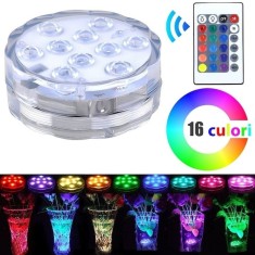 Lumina ambientala LED, subacvatica, pentru piscina, cu telecomanda, 16 tipuri de lumina, diametru 7 cm, alb