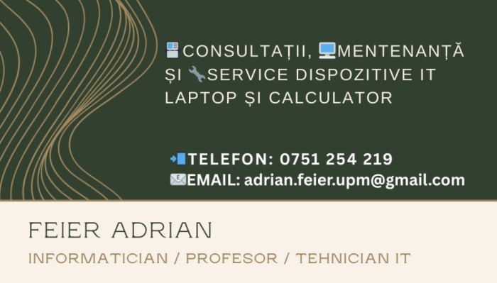 📇CONSULTAȚII, 🖥️MENTENANȚĂ ȘI 🔧SERVICE DISPOZITIVE IT LAPTOP ȘI CALCULATOR