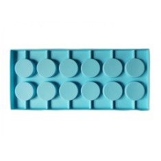 Forma silicon 12 cavitati, Rotund, Acadele din ciocolata sau Acadele din zahar, Albastru, 27 cm, 292COF