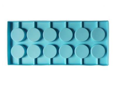 Forma silicon 12 cavitati, Rotund, Acadele din ciocolata sau Acadele din zahar, Albastru, 27 cm, 292COF foto