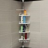 Raft etajera pentru baie si dus, 4 rafturi, inaltime reglabila , montare pe colt, inaltime maxima 260 cm