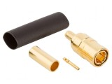 Conector Mini SMB mamă 75&Omega; lipire crimpat aurit