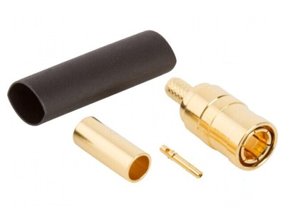 Conector Mini SMB mamă 75&amp;Omega; lipire crimpat aurit foto