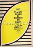 Tematica Orelor De Dirigentie Din Liceele De Cultura Generala