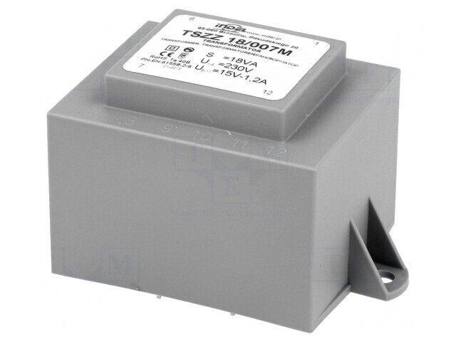Transformator &Icirc;ncapsulat PCB 18VA 230VAC 15V 1,2A