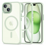 Husa Tech-Protect Magmat MagSafe pentru Apple iPhone 15 Verde/Clar, Transparent, Silicon, Carcasa
