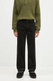 Norse Projects pantaloni de catifea cord Aros culoarea verde, drept, N25.0407.8109