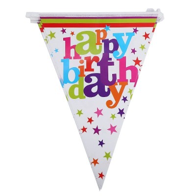 Set 10 Stegulete Tip Banner, Cyrax, Colectia Happy Birthday, 270 cm Lungime, din Hartie Cretata, Multicolor foto