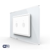 Cumpara ieftin Intrerupator Dublu WIFI cu Touch LIVOLO cu rama din sticla, standard italian &ndash; Serie Noua SmartElectro IntelligentHouse