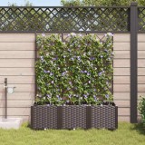 Cumpara ieftin Ghivece de Grădină 1 buc Zăbrele Maro 120 x 40 x 142 cm Plastic