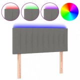 Cumpara ieftin Tablie de pat cu LED, gri inchis, 80x5x78/88 cm, textil