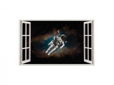 Autocolant decorativ, Fereastra, Planete, Multicolor, 83 cm, 73ST foto