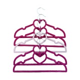 Set 5 umerase pentru copii, multicolor, potrivit pentru fete, cu model inima, din catifea, 32.5 x 20.5 cm