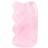 Piatra gua sha din cuart roz pentru masaj - 9cm model 6