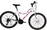 Bicicleta MTB Belderia Rose, culoare alb/roz, roata 26&quot;, cadru din otel Cod:232853000111