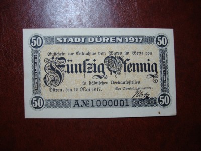 GERMANIA DUREN 50 PF.1917 UNC foto