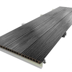 Deck terasa WPC PREMIUM, tip pardoseala/dusumea WPC, placa co extrudata, 145x22mm, gri lemn, model No Gap, solutie completa