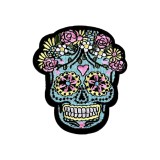 Aplicatie termoadeziva brodata, 63 x 77 mm, Craniu multicolor, Crisalida