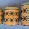 Set 3 cutii din tabla litografiata pt bucatarie - depozitat diverse - anul 1977