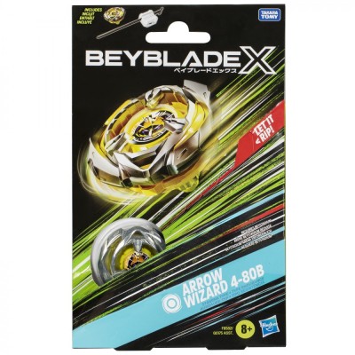 BEYBLADE X LET IT RIP SET LANSATOR SI ROATA ARROW WIZARD 4-80B foto