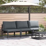 vidaXL Mobilier pentru Exterior cu pernă cu pernă 3 pcs Antracit Oțel