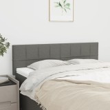 VidaXL Tăblii de pat, 2 buc., gri &icirc;nchis, 72x5x78/88 cm, textil