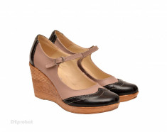 Pantofi dama piele naturala cu platforma cod P159 foto