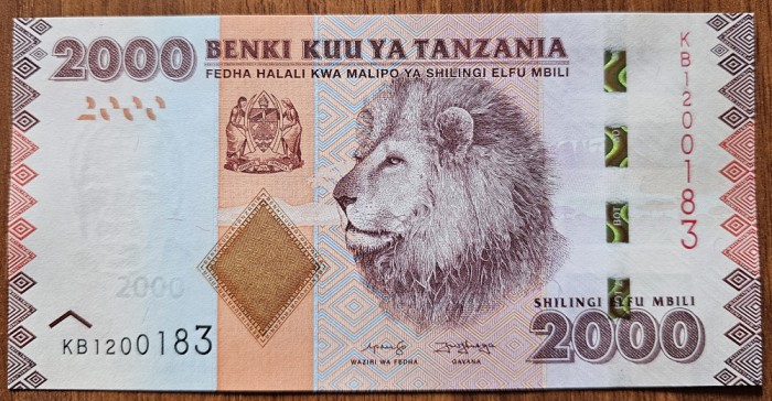 2000 shillings 2020, Tanzania, UNC
