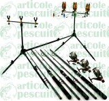 Set Economic Pescuit Lansete 3m Mulinete NBR 50 Si Rod Pod Full