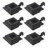 Gossi lampi solare de exterior cu led, 6 buc, negru, 12 cm, patrat