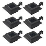 VidaXL Lămpi solare de exterior cu LED, 6 buc, negru, 12 cm, pătrat