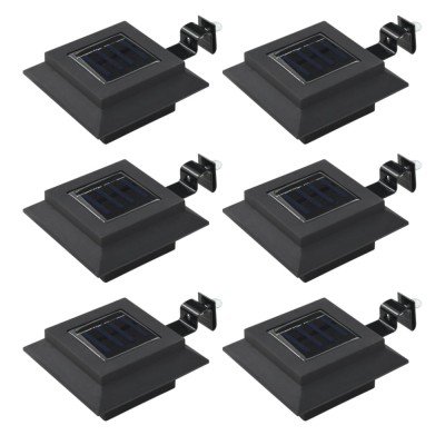 Gossi lampi solare de exterior cu led, 6 buc, negru, 12 cm, patrat foto