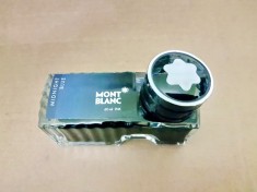 C419-I-Calimara MONT BLANC Midnight Blue veche- vintage din sticla eleganta. Stare foarte buna, noua. Marimi: 9/6/3.5 cm.