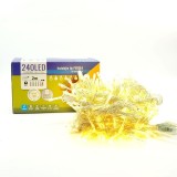 Instalatie Craciun eMazing, tip perdea, 2 m X 2 m, 240 LED-uri, 8 jocuri de lumini, interior/exterior, alb cald