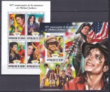 DB1 Muzica Michael Jackson Guineea A 60 - a aniversare MS + SS MNH, Nestampilat