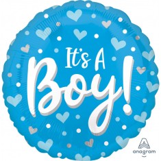 Balon folie It`s A Boy inimi si buline 43 cm