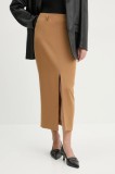 BA&amp;SH fusta culoarea maro, maxi, drept, 1H24CHIR