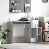 Birou cu Stocare Gri Sonoma 120.5x44x88.5 cm Lemn prelucrat