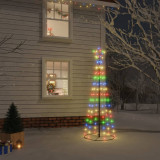 Brad de Craciun conic, 108 LED-uri, multicolor, 70x180 cm GartenMobel Dekor, vidaXL